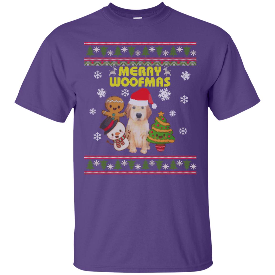 Merry Woofmas Dogs Lovers X-mas 2018 Gift Shirt Purple