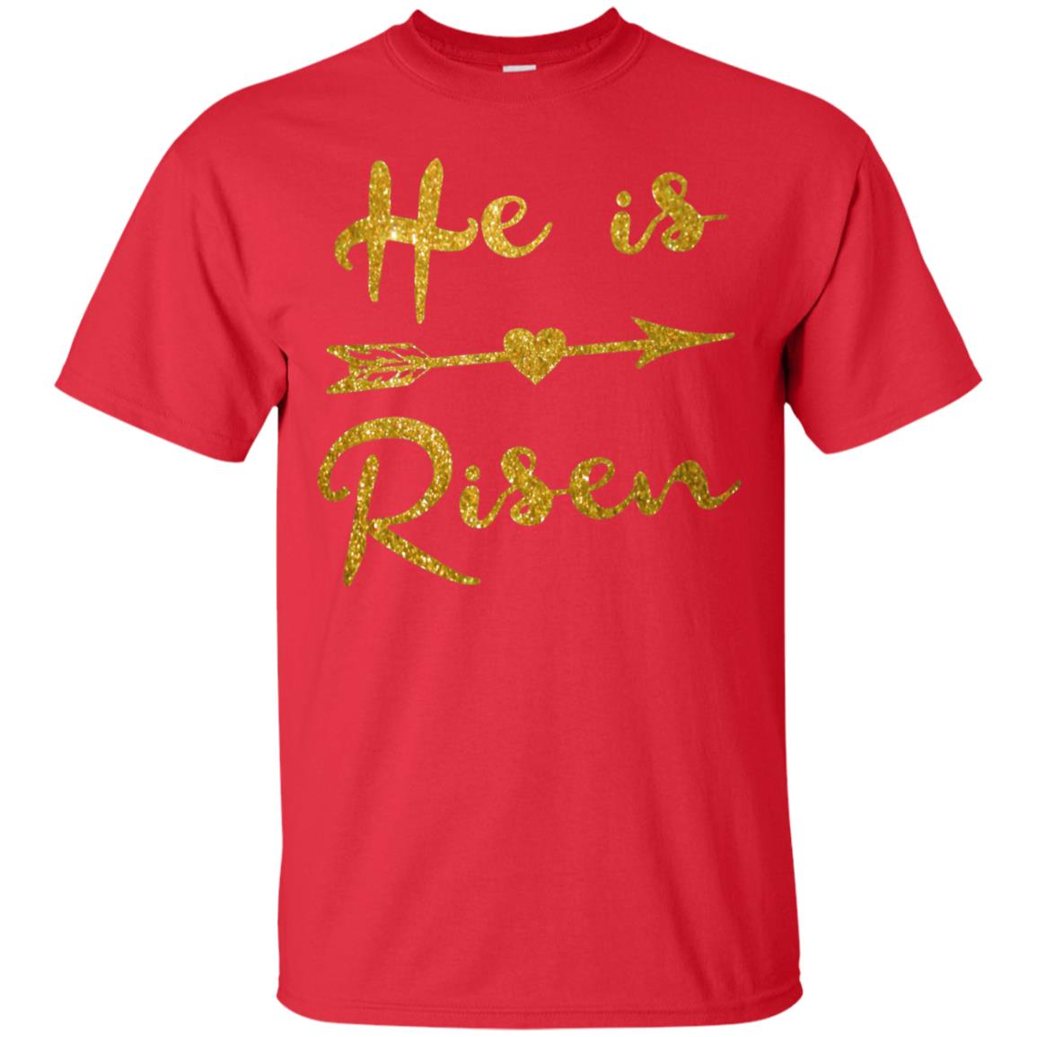 He Is Risen Christian T-shirt Red