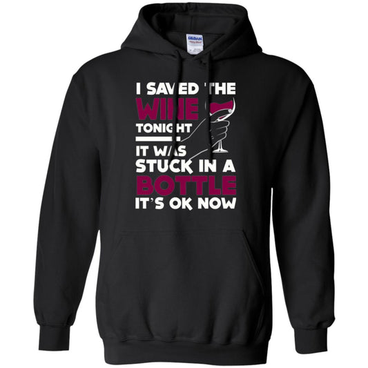 Funny Wine T-shirt I Save The Wine Tonight Black