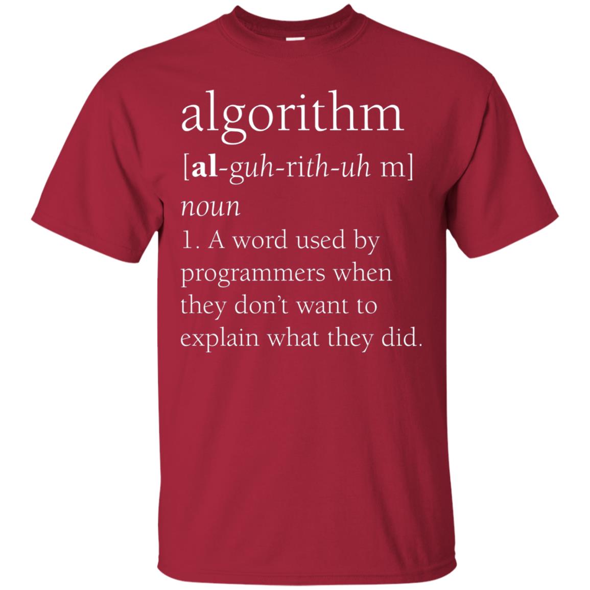 Funny Computer Programmer T-shirt Algorithm Definition Gift Cardinal