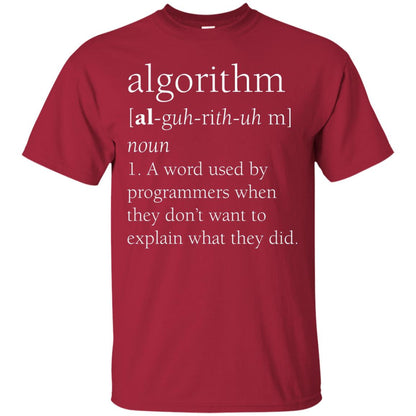 Funny Computer Programmer T-shirt Algorithm Definition Gift Cardinal