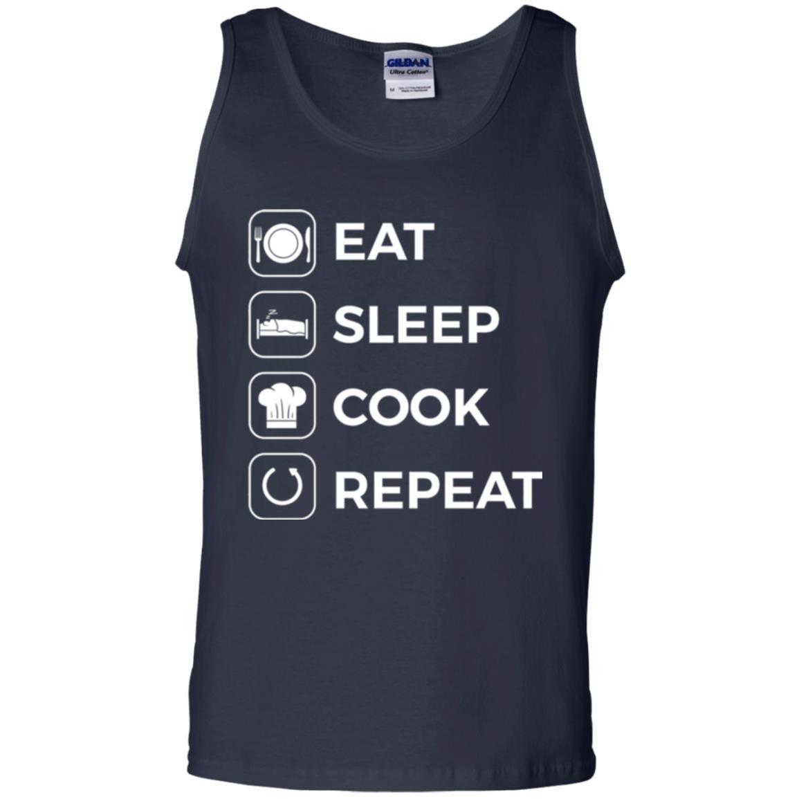 Chef T-shirt Eat Sleep Cook Repeat T-shirt Navy