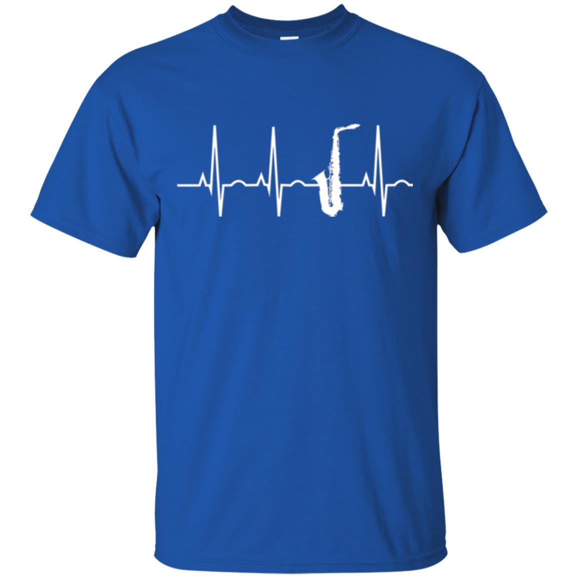 Saxophone Player T-shirt Saxophone Heartbeat T-shirt Royal