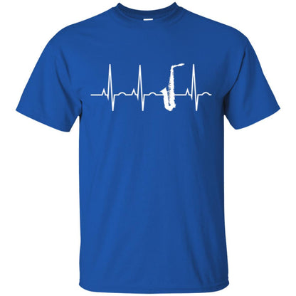 Saxophone Player T-shirt Saxophone Heartbeat T-shirt Royal