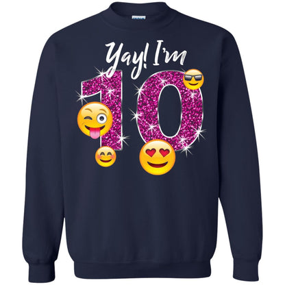 Funny Emoji Birthday 10th Birthday T-shirt Navy