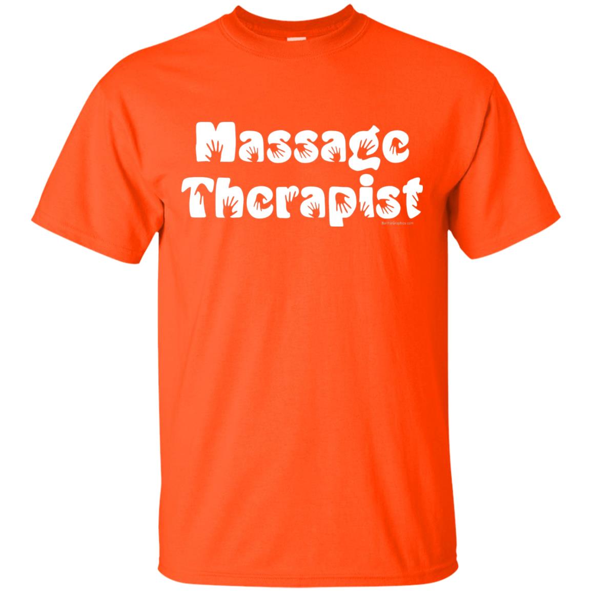 Massage Therapist White Handprint Text T-shirt Orange