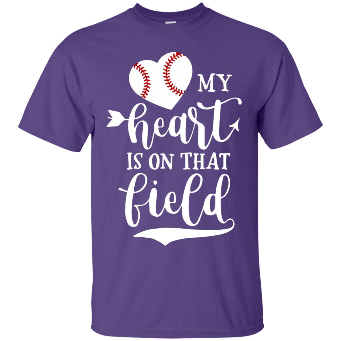 My Heart Is On That Field Softball Mom Shirt Purple