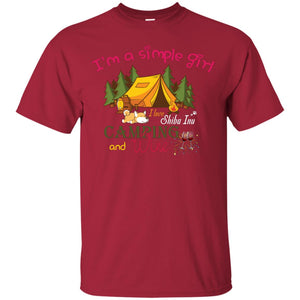 I’m A Simple Girl I Love Shiba Inu Camping And Wine ShirtG200 Gildan Ultra Cotton T-Shirt