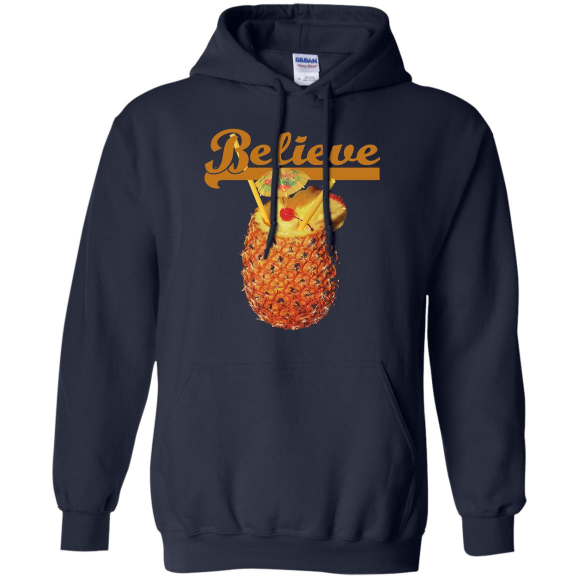 Believe Pineapple Cuptropical Drink T-shirt Navy