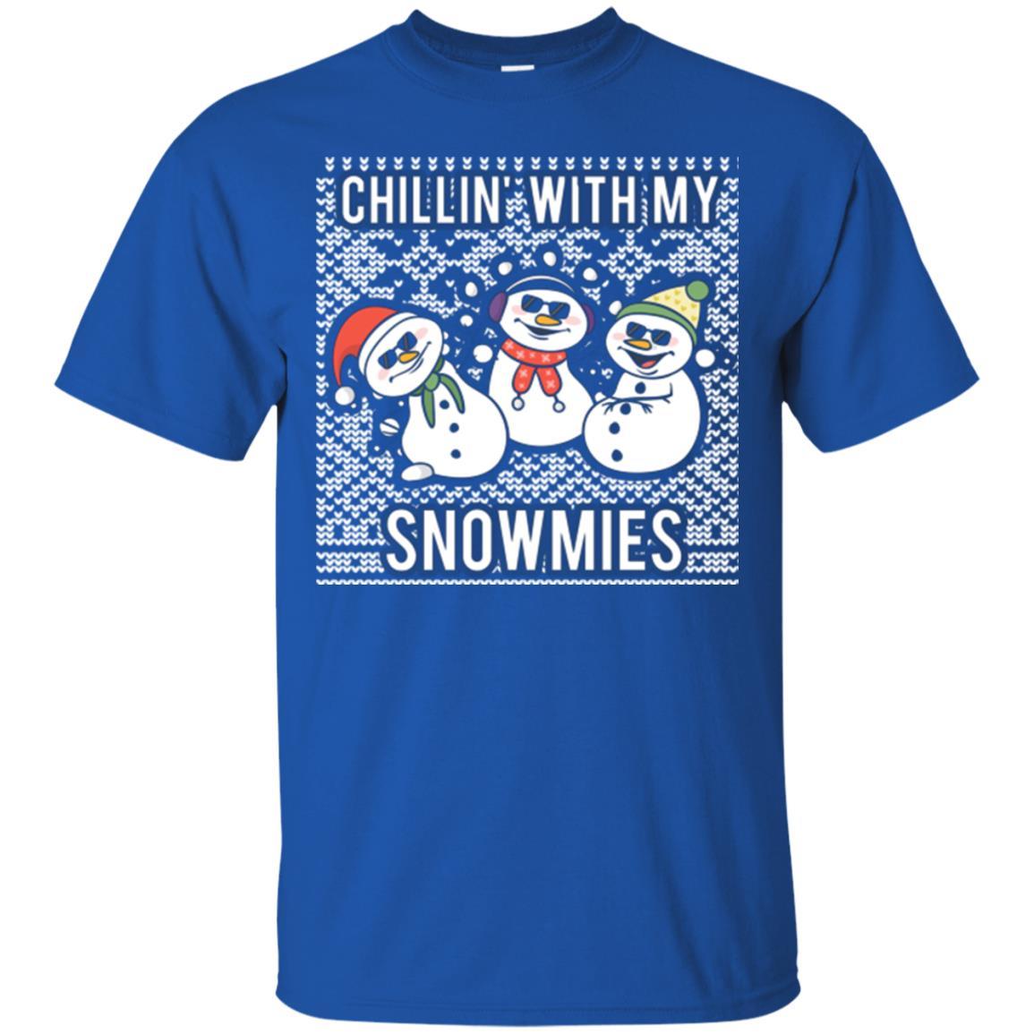 Christmas T-shirt Chillin' With My Snowmies Royal