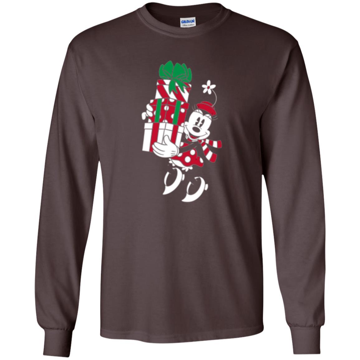 Christmas T-shirt Disney Minnie Mouse Christmas Gifts Dark Chocolate