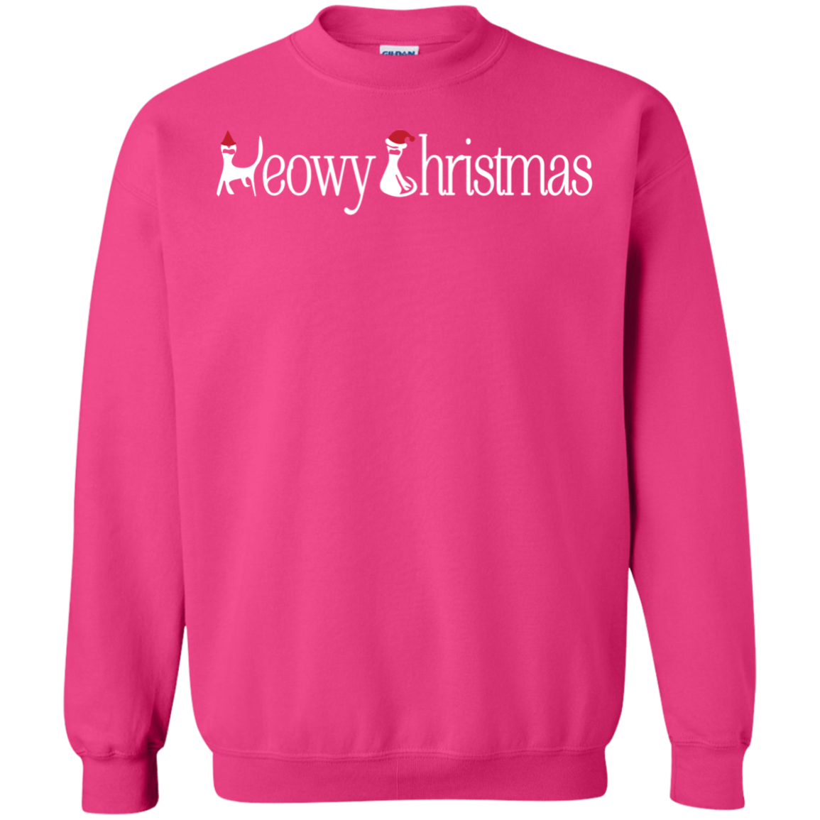 Christmas T-shirt Meowy Christmas Heliconia