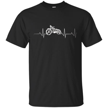 Motorcycle Lover T-shirt Heartbeat Black