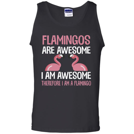 Funny Bird Lover T-shirt Flamingos Are Awesome I Am Awesome Black