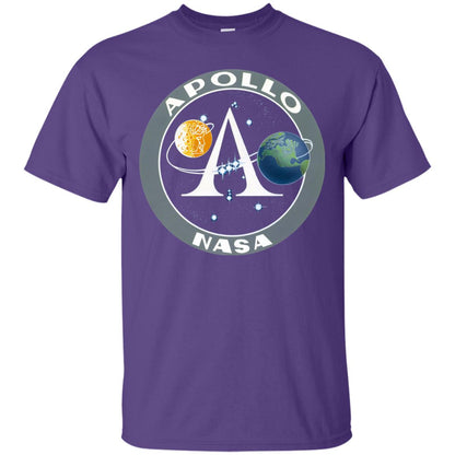 Apollo Program Moon Landing Patch Print Nasa Astronomy T-shirt Purple
