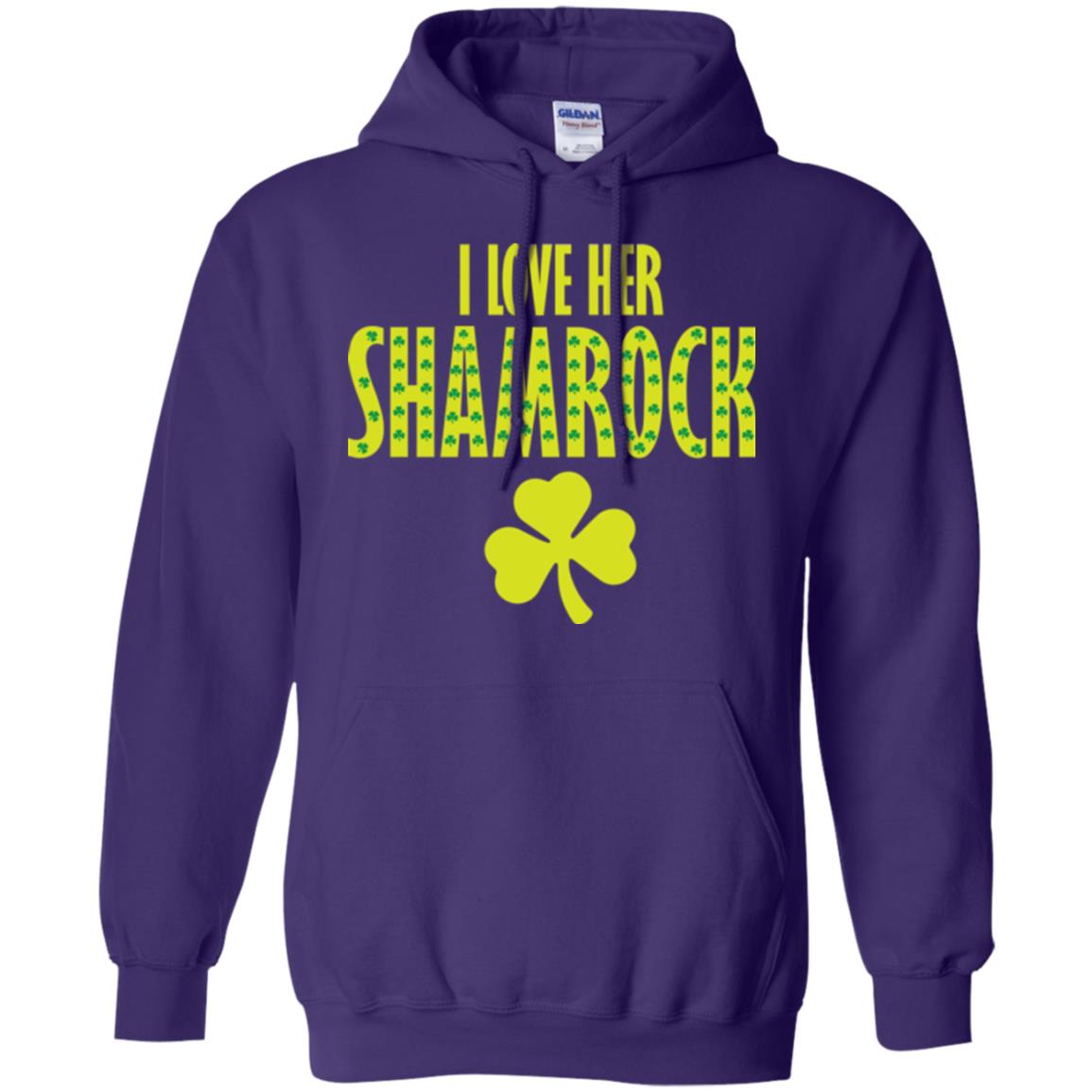St. Patrick's Day T-shirt I Love Her Shamrock Purple