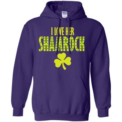 St. Patrick's Day T-shirt I Love Her Shamrock Purple