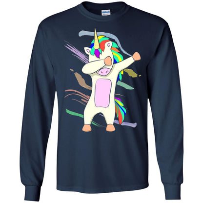 Magical Dabbing Unicorn Funny T-shirt Navy