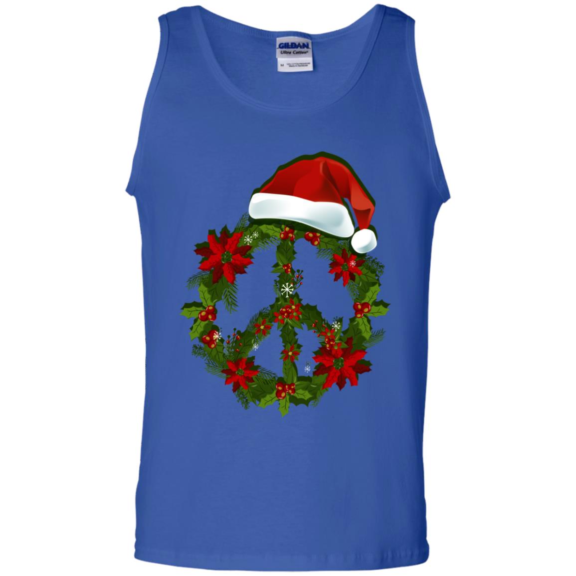 Peace Sign Christmas Wreath Gift Shirt For Men Women Kids Royal