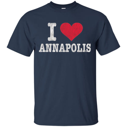 Distressed Retro I Love Annapolis T-shirt Navy