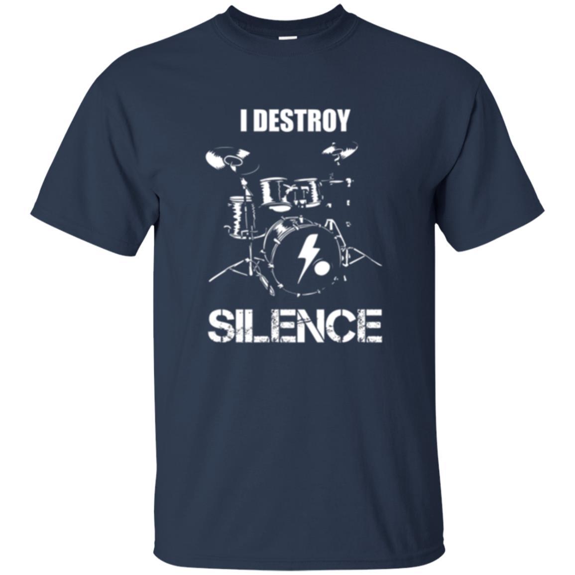 Drummer T-shirt I Destroy Silence Navy