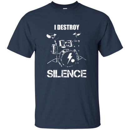 Drummer T-shirt I Destroy Silence Navy