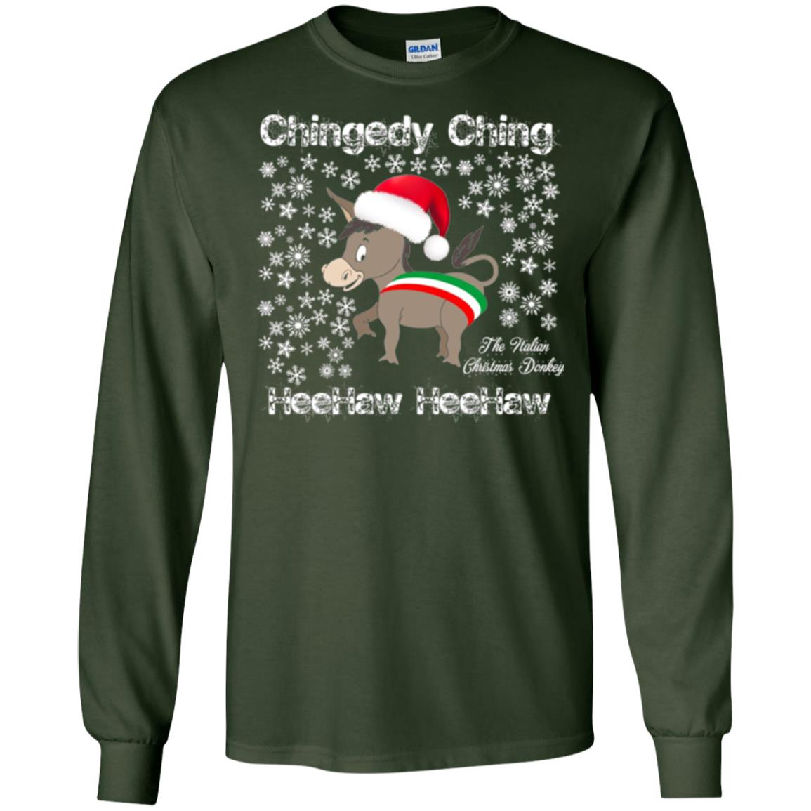 Christmas T-shirt The Italian Christmas Donkey Forest Green