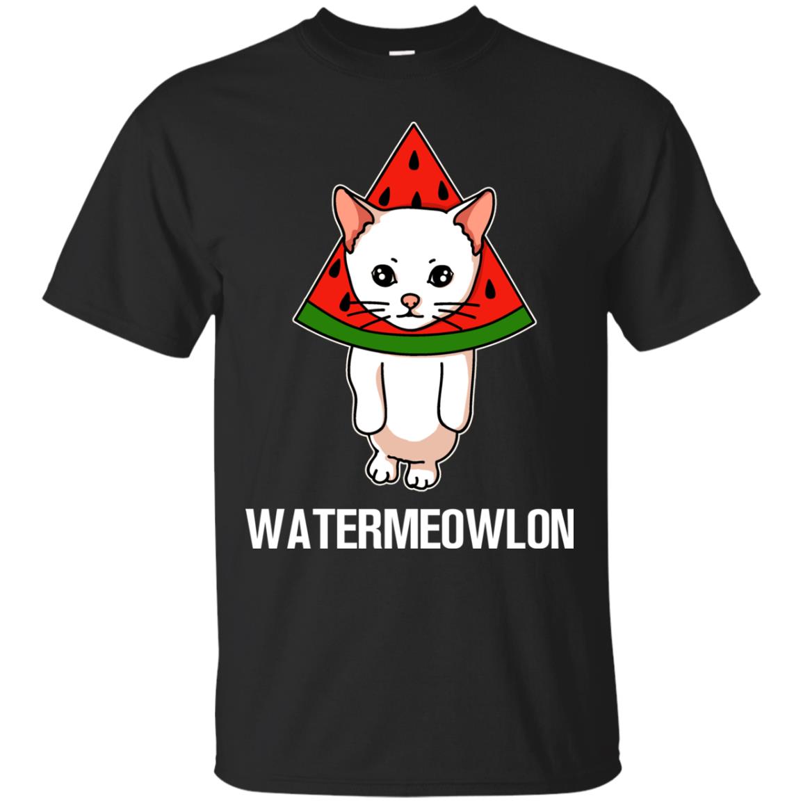 Watermeowlon Funny Summer Melon Fruit Shirt Black