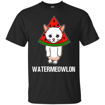 Watermeowlon Funny Summer Melon Fruit Shirt Black