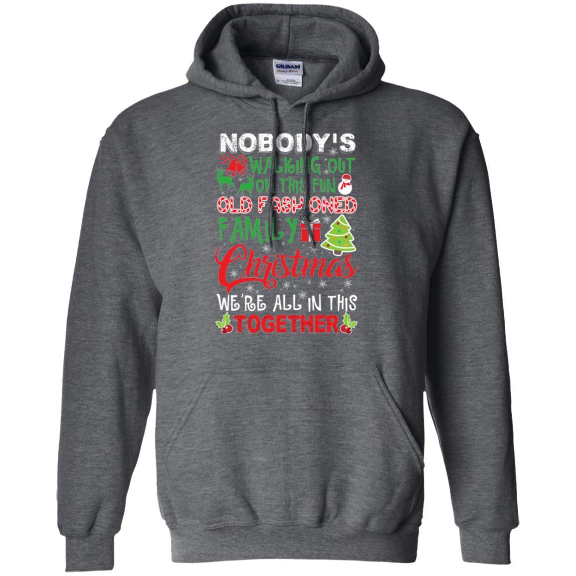 Family Christmas T-shirt We're All In This Together Dark Heather