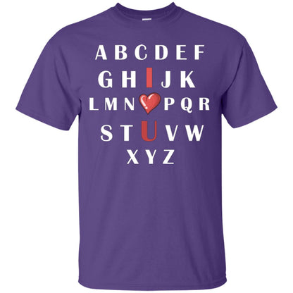 Alphabet I Love You T-shirt Purple