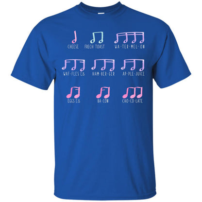 Music Is Like Food Funny Music Note Shirt Royal