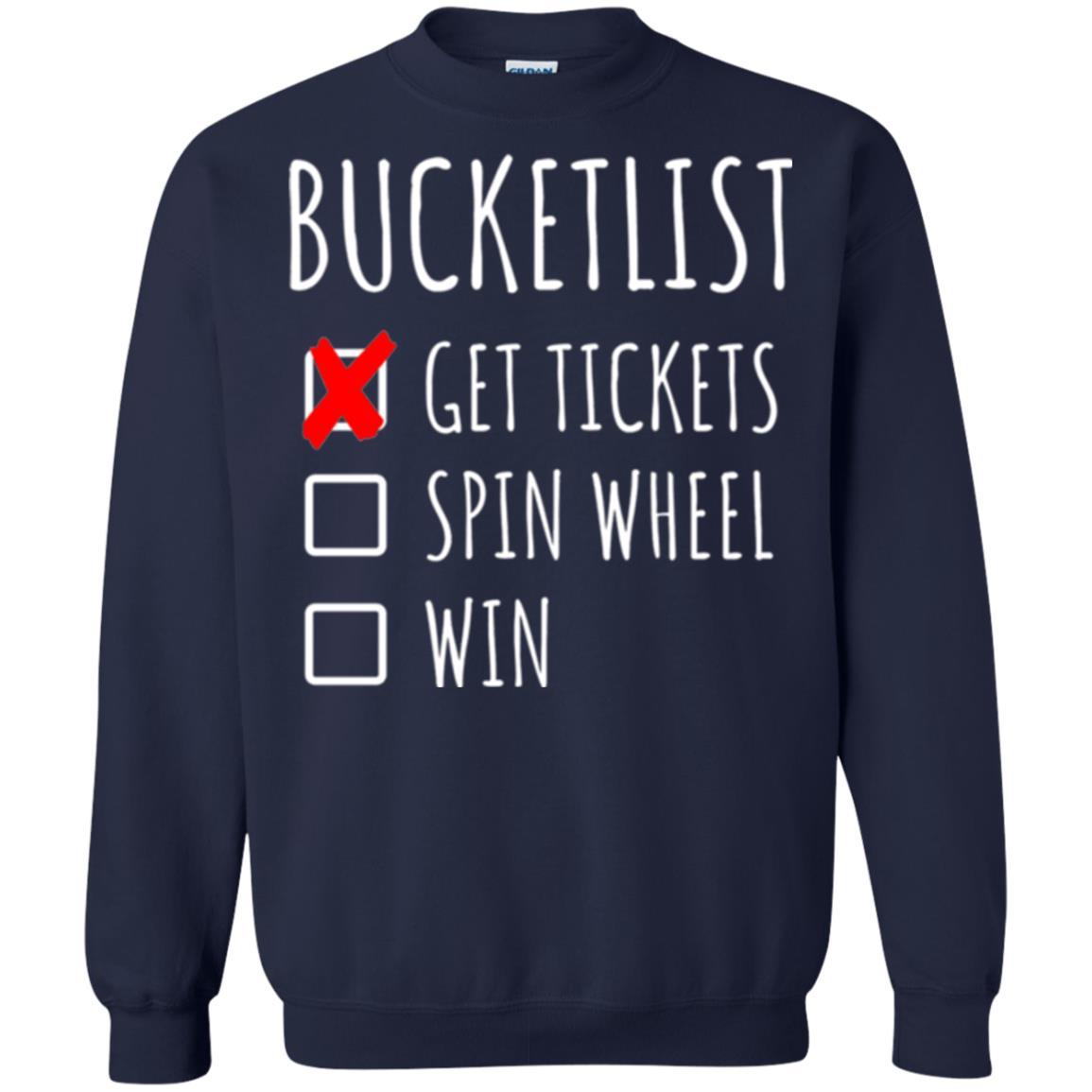 Game Show T-shirt Bucket List Spin Wheel Win Navy