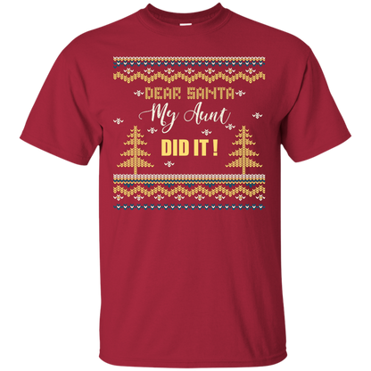 Christmas T-shirt Dear Santa My Aunt Did It Cardinal