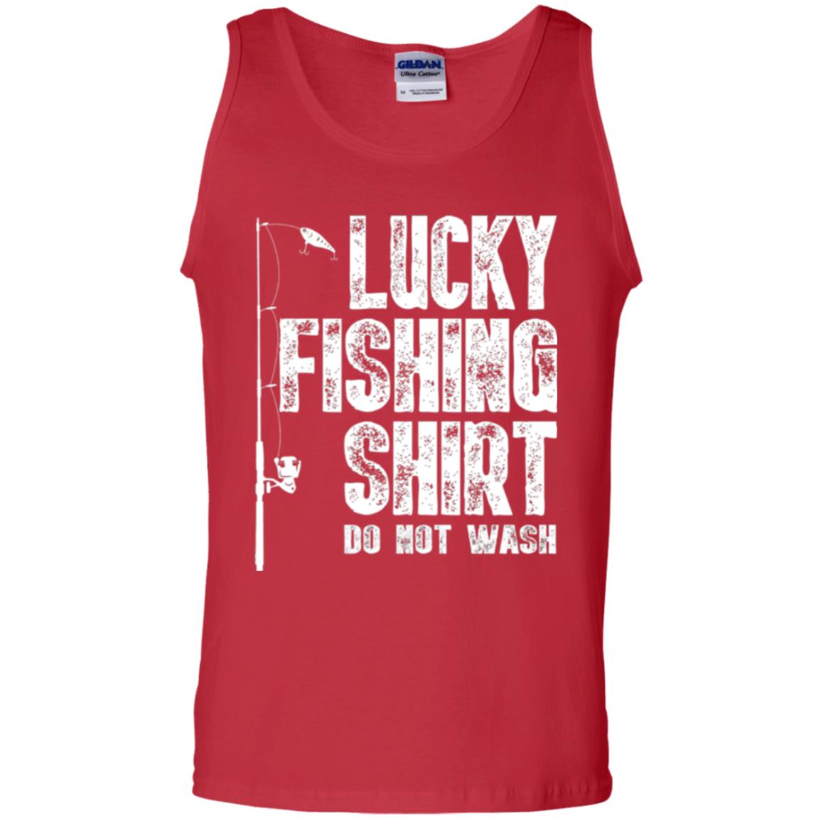 Fisherman T-shirt Lucky Fishing Shirt Do Not Wash Red