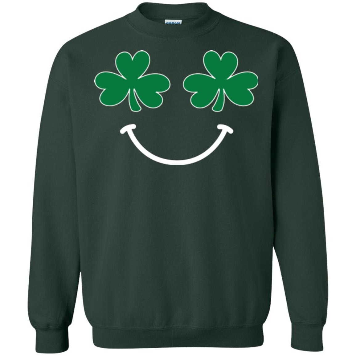 Saint Patrick's Day T-shirt Smiling Shamrocks Forest Green