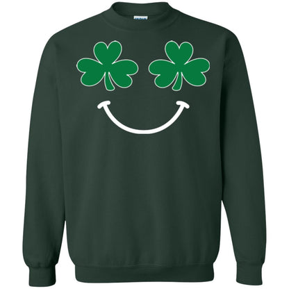 Saint Patrick's Day T-shirt Smiling Shamrocks Forest Green