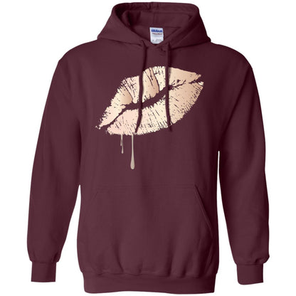 Rose Gold Dripping Lips T-shirt Maroon