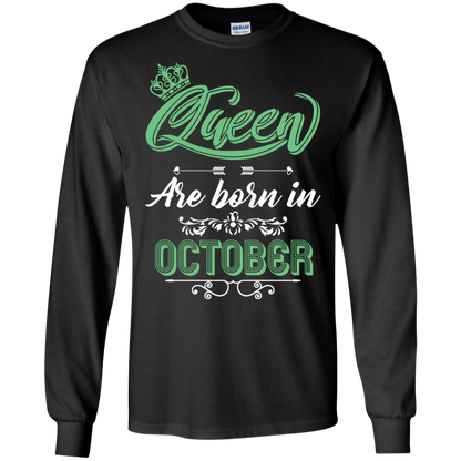 Brithday T-Shirt Queen Are Born In October Black