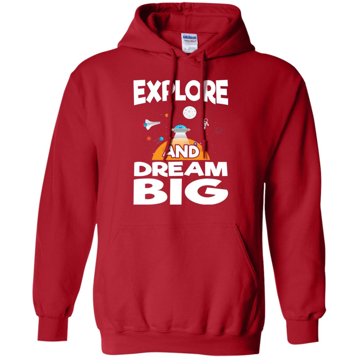 Explore And Dream Big Space Universe Planet Shirt Red