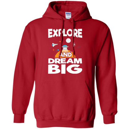 Explore And Dream Big Space Universe Planet Shirt Red