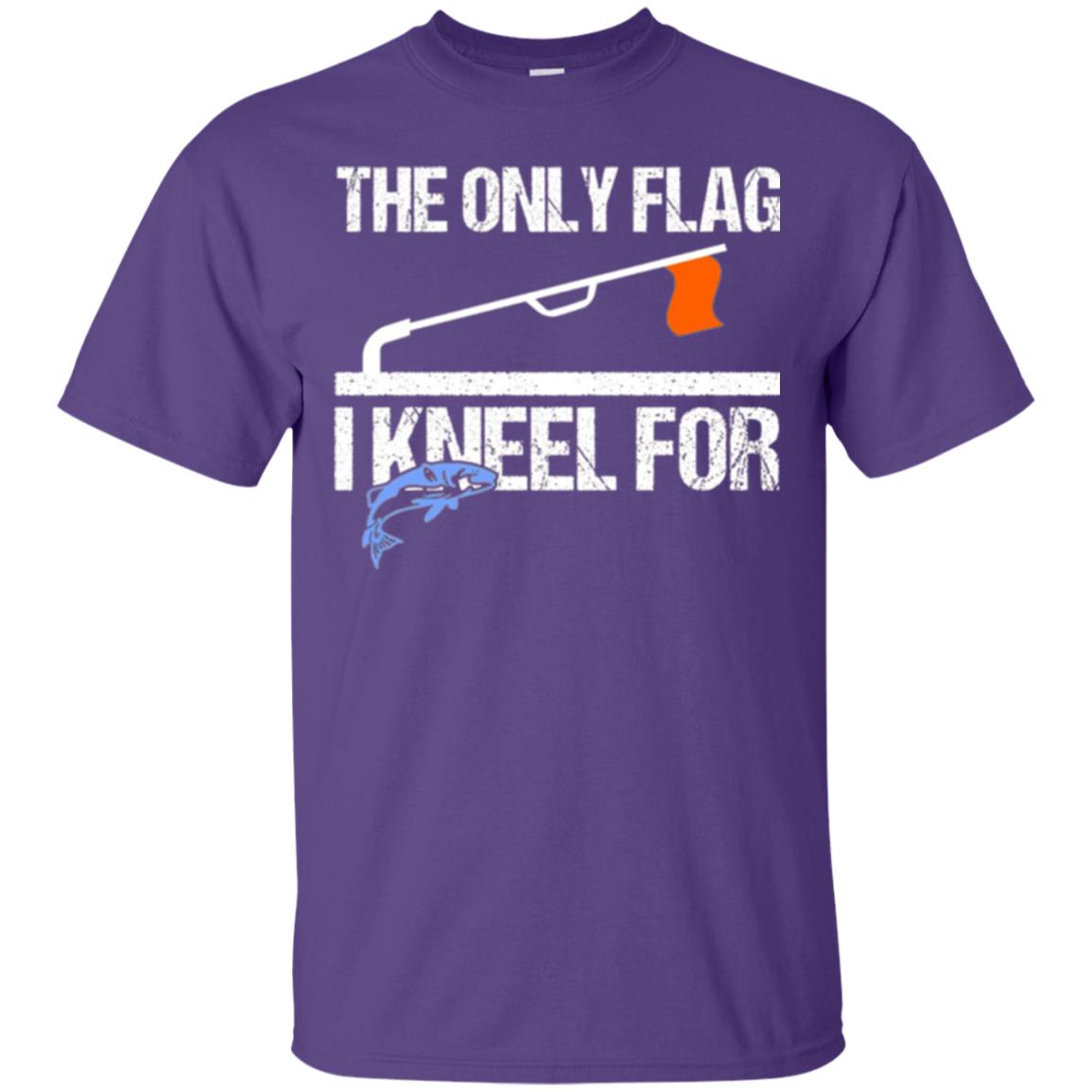 Fishing Lovers T-shirt The Only Flag I Kneel For Purple
