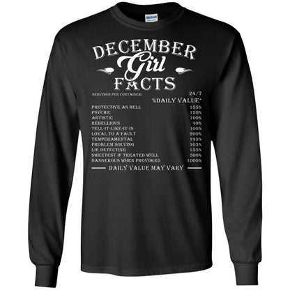 December Girl Facts T-shirt Black