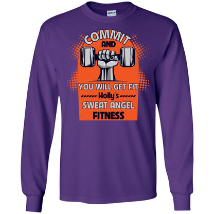 Commit And You Will Get Fit Holly's Sweat Angle Fitness Shirt Purple