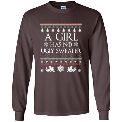 Christmas T-shirt Girl Has No Ugly Sweater Dark Chocolate