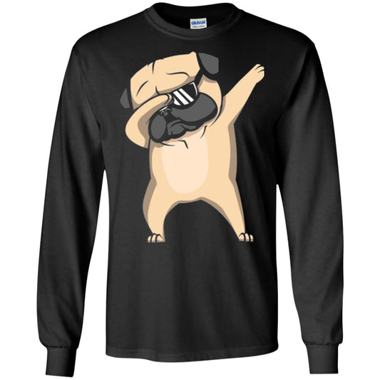 Dog Lover T-shirt Dabbing Pug T-shirt Black