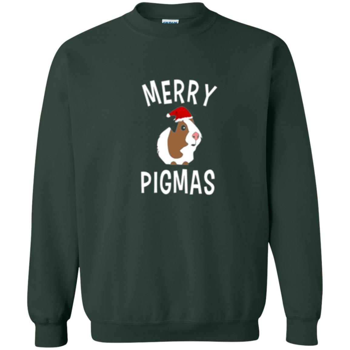 Guinea Pig Lover T-shirt Merry Christmas Pigmas Forest Green