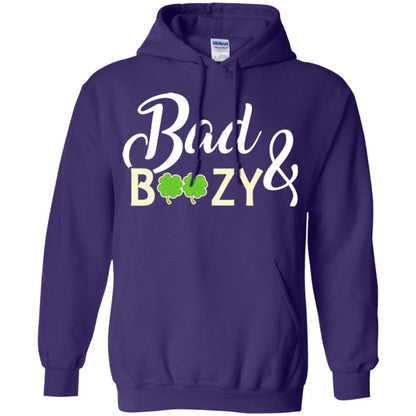 Saint Patrick's Day T-shirt Bad And Boozy Shamrock Purple
