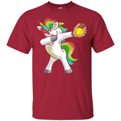 Dabbing Unicorn Softball T-shirt Funny Dabbing Cardinal