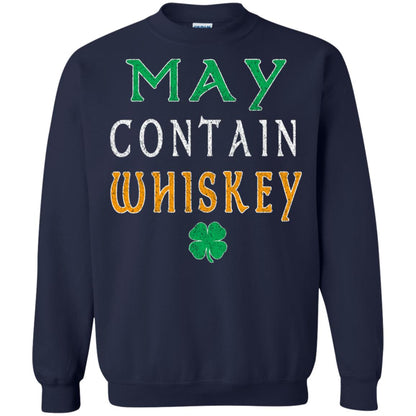 May Contain Whiskey St. Patrick_s Day T-shirt Navy